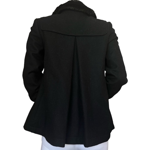 $348 JUICY COUTURE WOOL SHORT SWING TOGGLE COAT JACKET PITCH BLACK - Picture 9 of 9